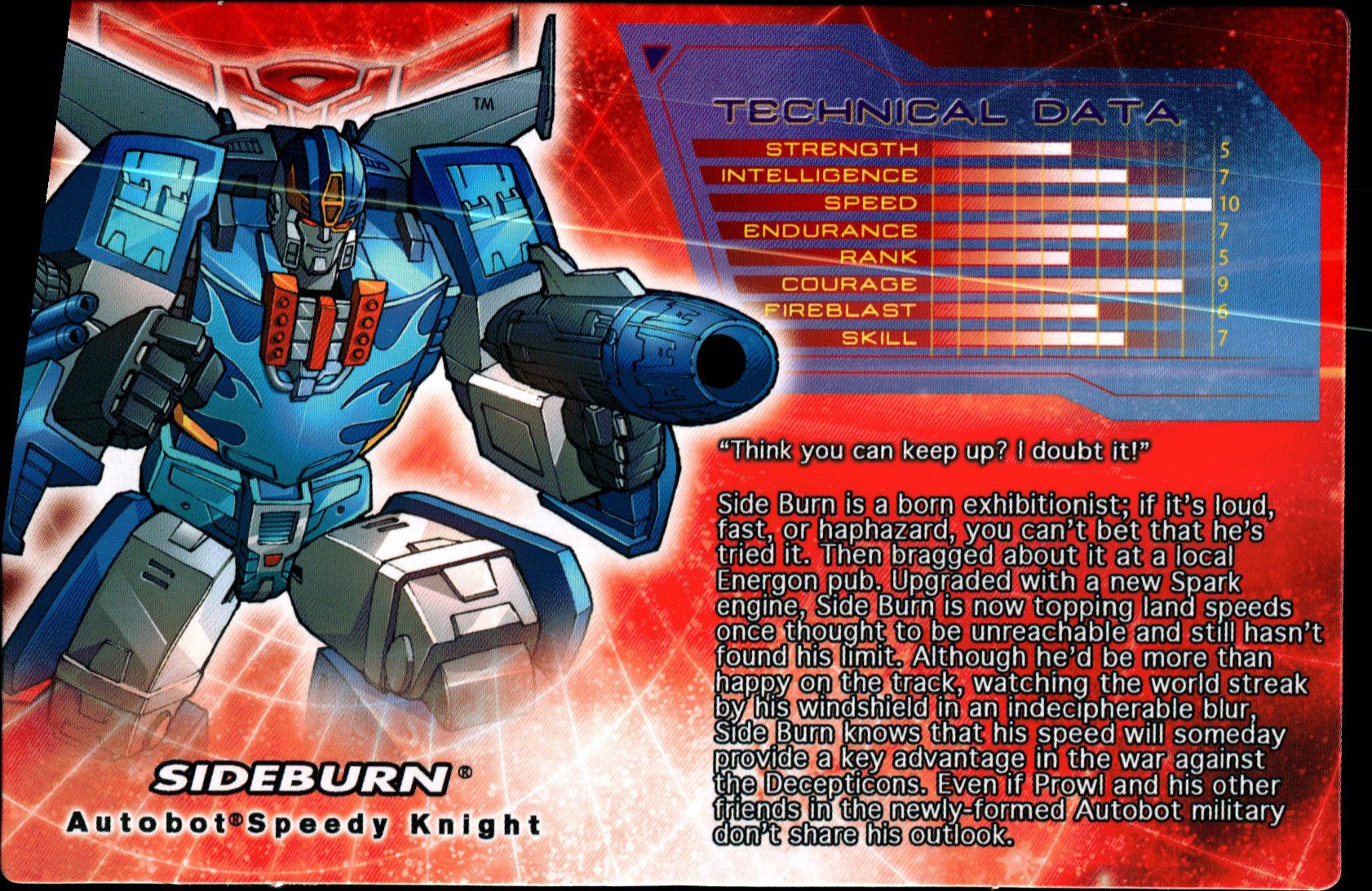 transformers rid 2001 sideburn